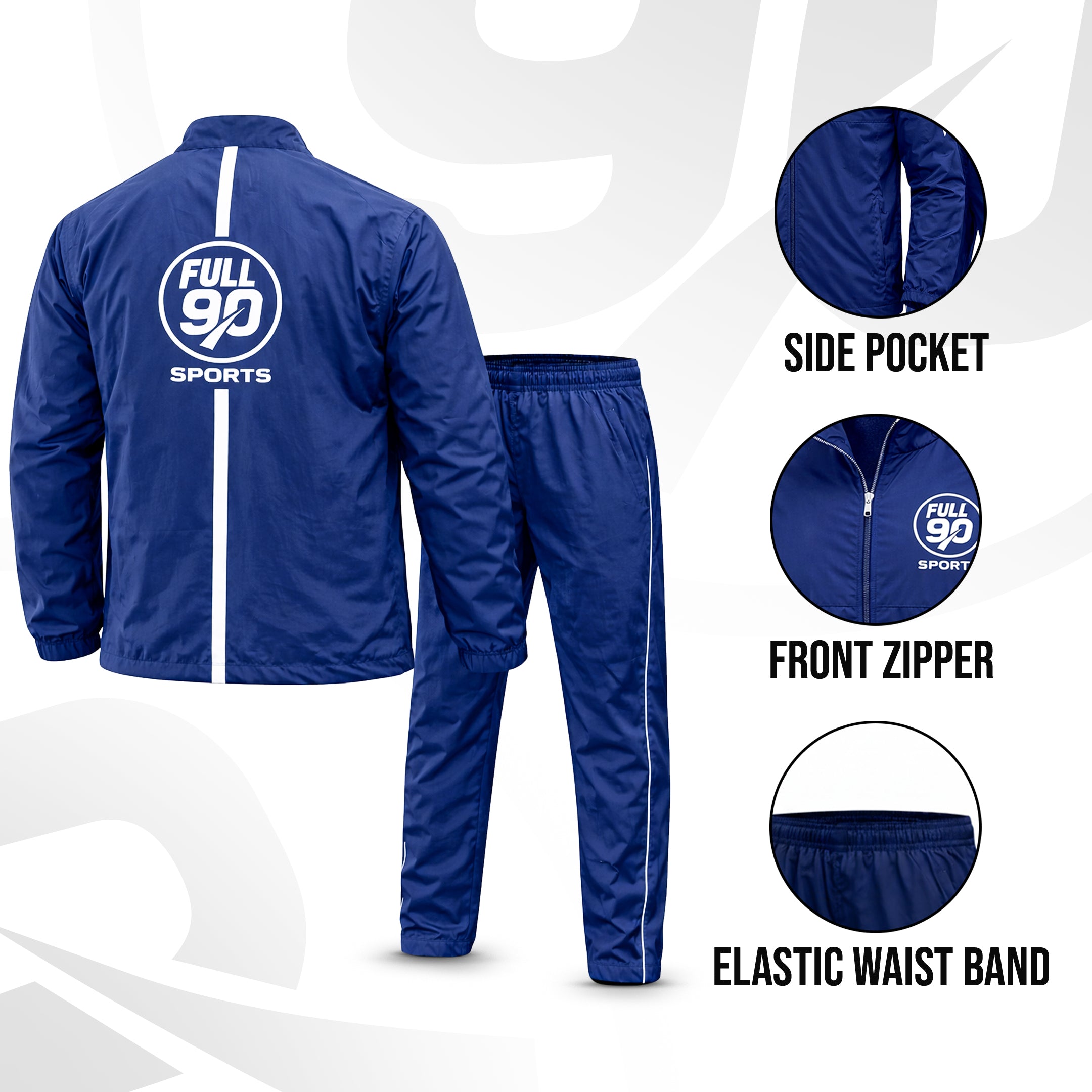 Full90'Sports WaterProof Jacket&Trousers-Blue