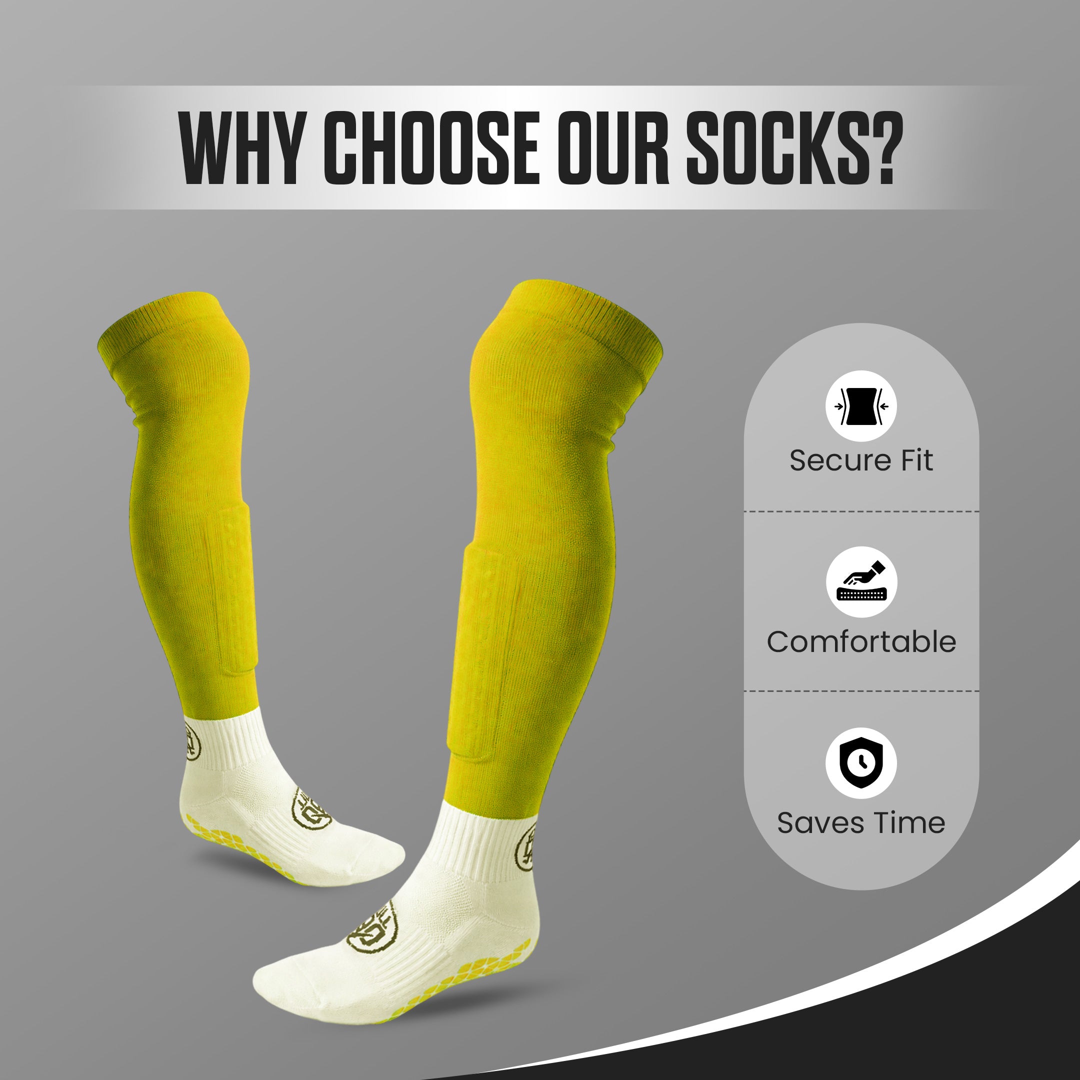 GOFull90™ 3-In-1 Football Socks-Yellow