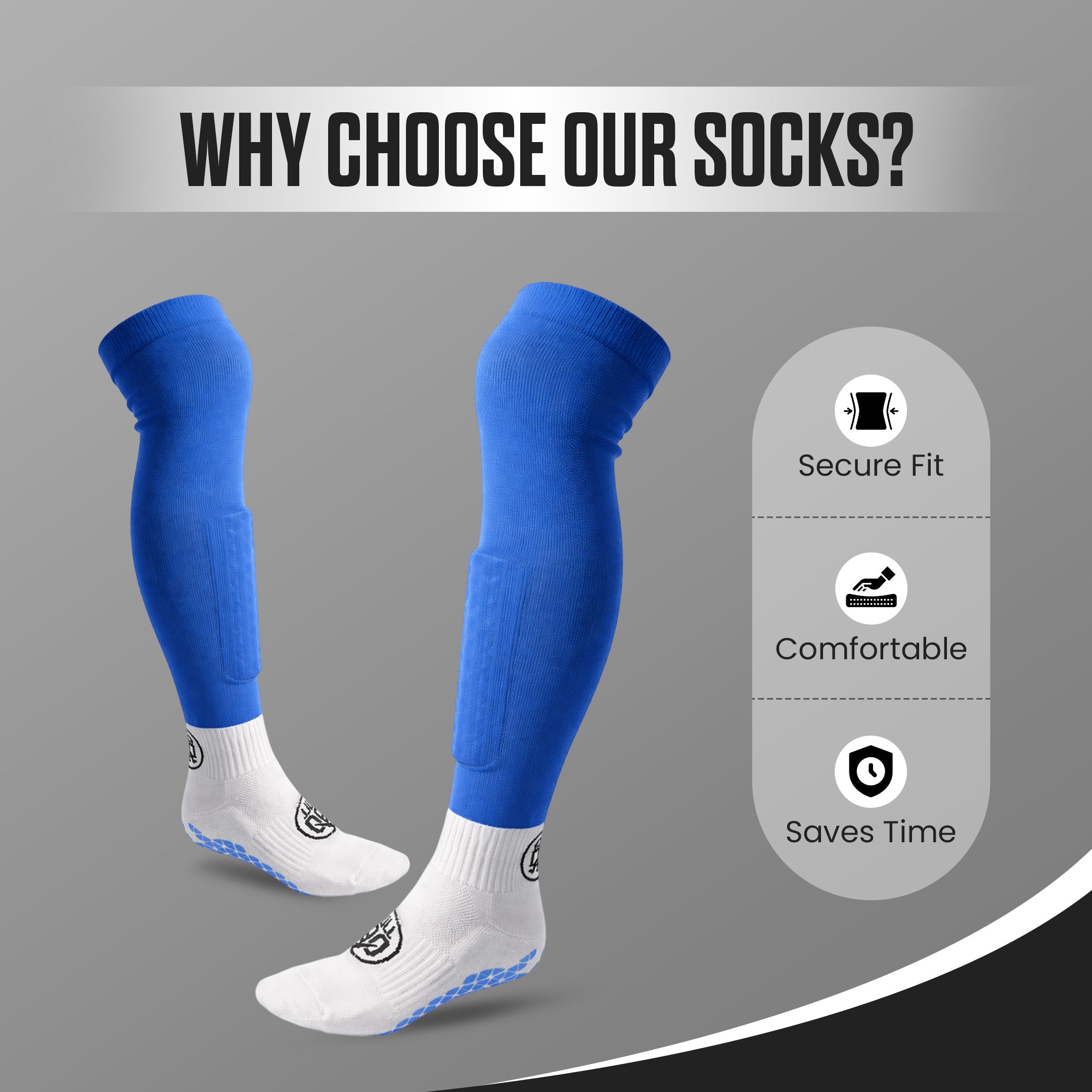 GOFull90™ 3-In-1 Football Grip Socks-Blue