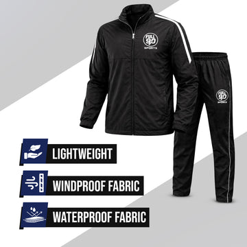 Full90'Sports WaterProof Jacket&Trousers- Black